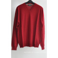 100% Wolle Pure Farbe V-Ausschnitt Kint Pullover Pullover für Man